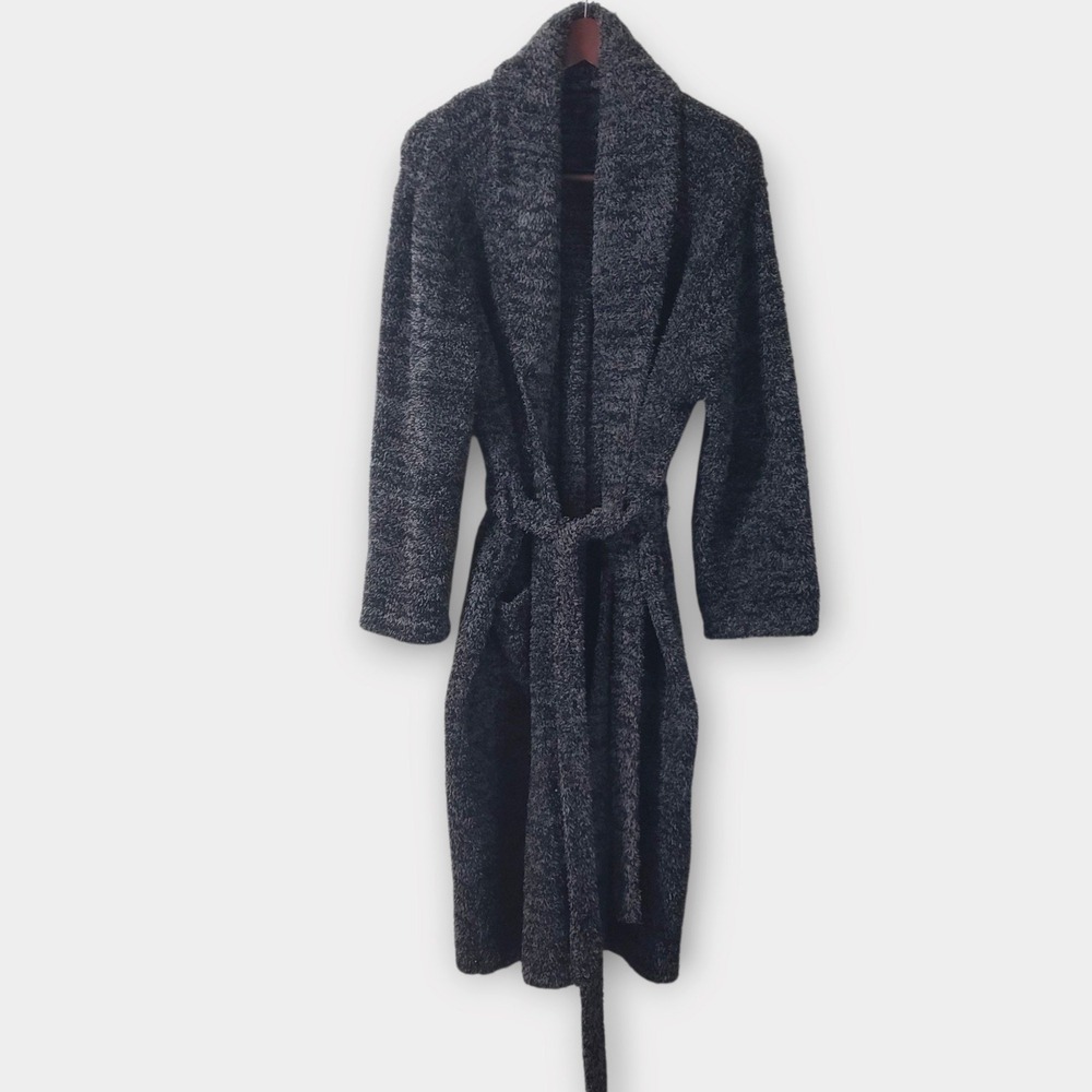 Barefoot Dreams CozyChic Adult Robe Graphite Carbon Heathered Size 1 Small 509